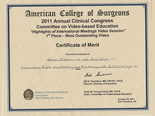 Diplôme American College of Surgeons Video